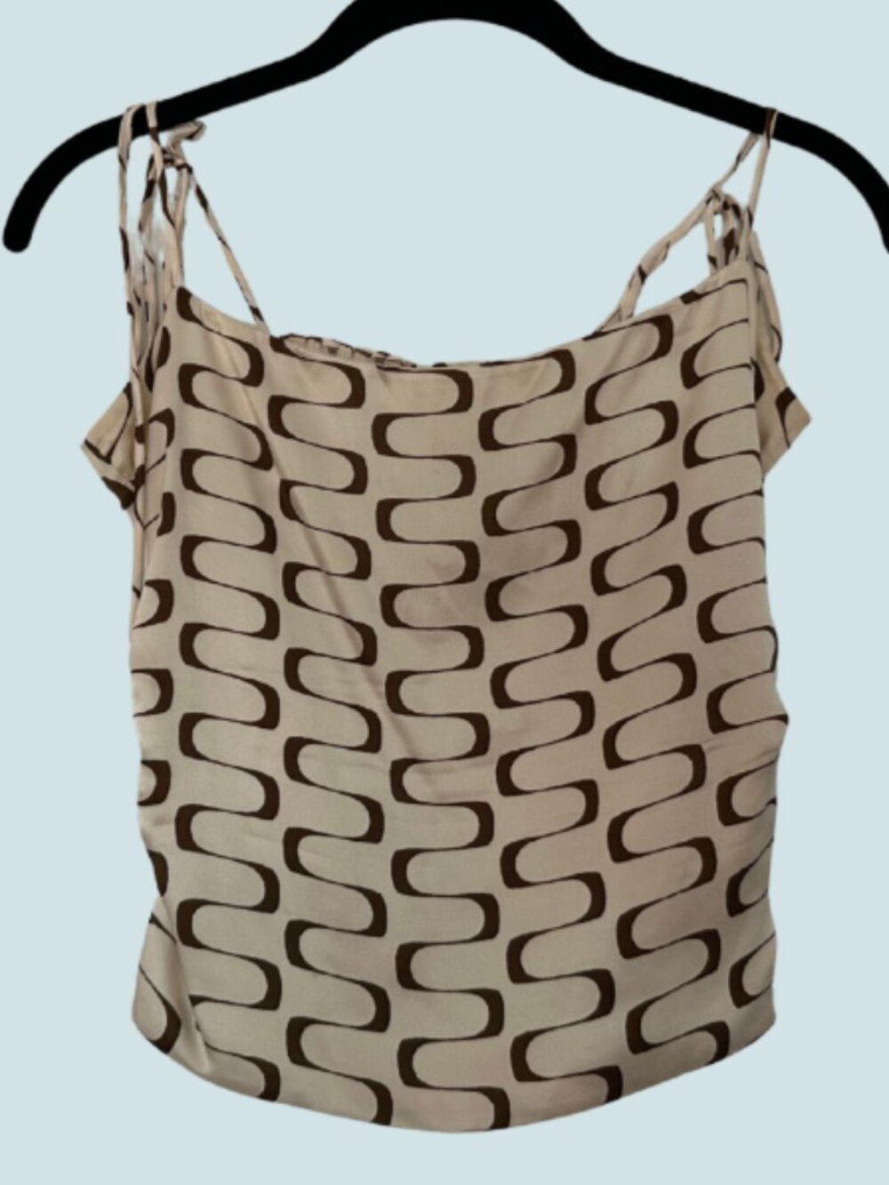 Reformation Silk Printed Tie Strap Tank Top